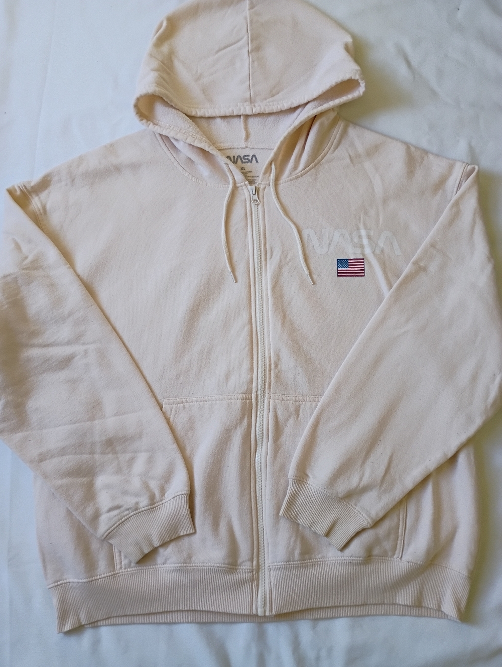 NASA Men's Cream Zip-Up Hoodie Bottoms